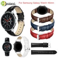 【lolo Watch】สายหนัง22มม. สำหรับ Samsung Galaxy Watch 46มม. สายนาฬิกาข้อมือสายเข็มขัดหนังจระเข้สายนาฬิกานาฬิกา S3เกียร์