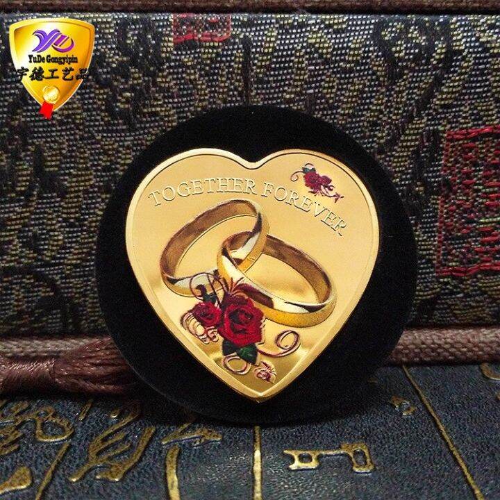 wedding-collectible-coin-gold-couple-love-ring-commemorative-coin-gold-plated-coin-heart-shaped