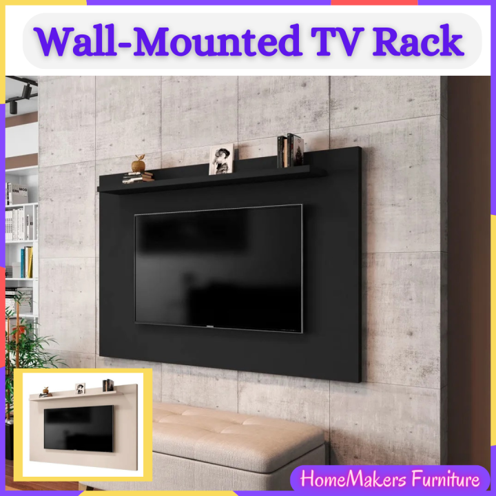 HomeMakers Furniture Kenzo Wooden WallMounted TV Rack and Display