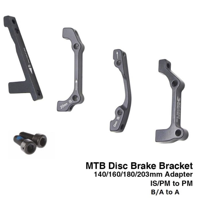 1ชิ้น-อะแดปเตอร์ยึดปั้มดิสเบรคจักรยาน-พร้อมน็อตยึด-mtb-bracket-is-pm-a-b-to-pm-a-disc-brake-mount-adapter-for-160-180-203mm
