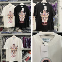 คุณภาพสูง23Ss ฤดูร้อนรอบคอผ้าฝ้าย Street Hip-Hop Portrait พิมพ์ Casablanca แขนสั้น Mens T เสื้อ