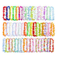 50pcslot Hawaiian Leis Garland Artificial Necklace Hawaii Flowers Leis Beach Fun Wreath Party Supplies DIY Gift Decoration