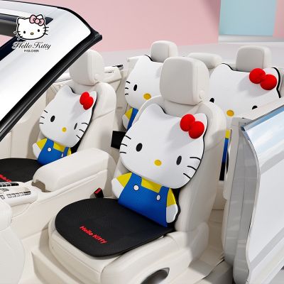 เบาะรองนั่ง แบบนิ่ม กันลื่น ลายการ์ตูน Hello Kitty น่ารัก เหมาะกับฤดูร้อน สําหรับรถยนต์