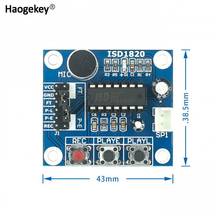 โมดูลอัดเสียง-isd1820-บอร์ดโมดูลโทรศัพท์พร้อมไมโครโฟน-ลำโพงสำหรับ