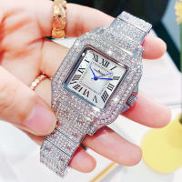 Luxury Watches Women Square Quartz Wrist Watches Green Steel Crystal Fashion Female Ladies Quartz Clock Gifts Montre Femme