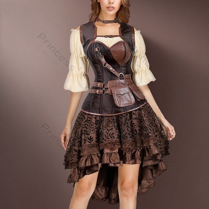 Steampunk Corset Dress Plus Size  Womens Pirate Corset Costume
