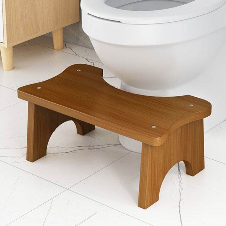 PISSA WIKEA Wooden Bamboo Heightened Stool Foot Seat Bathroom Footstool