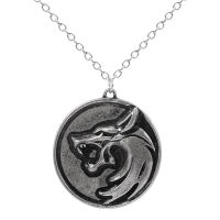 Cool Vintage Open Mouth Wolf Head Pendant Necklace Wicher Wild Hunt Medallion Animal Jewelry Accessories for Men Boys