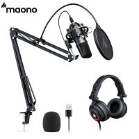 MAONO A04H USB Microphone with Studio Headphone Set 192kHz/24bit Vocal Condenser Cardioid Podcast Mike for Mac and Windows