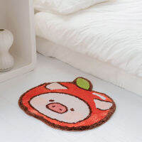 LULU Pig Soft Mat ของตกแต่งบ้านพรมเช็ดเท้ากันลื่นดูดซับห้องอาบน้ำพรมเช็ดเท้า Super Soft Polyester Bath Rug