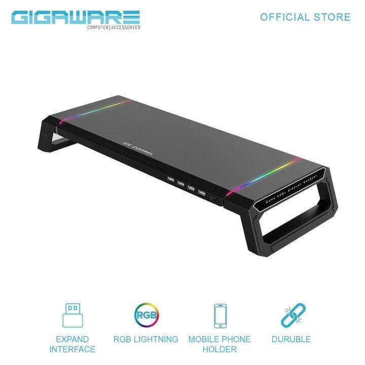 Coorel RGB Desktop Monitor Riser Multifunction Foldable USB Computer