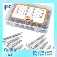 PO6222525 400ชิ้นสแตนเลสตะปูเกลียวแบบขันเอง #8X1/2 "ถึง1-1/2" สกรูหัวหกเหลี่ยมเงิน410สกรูเหล็กสแตนเลสเครื่องล้างหัวสกรูแผ่นโลหะ/เหล็ก