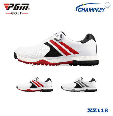 Champkey รองเท้ากอล์ฟ (XZ118) รุ่นมีระบบผูกเชือกรองเท้า สวมใส่สบาย สวยงาม มีสไตล์ โดยมีสีขาวดำเทาหรือสีขาวดำแดง  Size :EU-40-44
