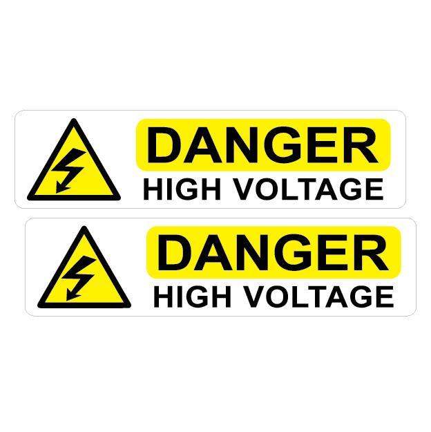 DANGER HIGH VOLTAGE VINYL SIGN STICKER 2'S 50X200MM DIAMETER. WE ACCEPT ...