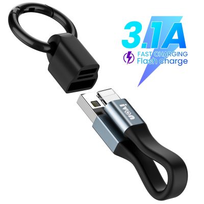 [HOT RUXMMMLHJ 566] Mini พวงกุญแจแบบพกพา USB สายสำหรับข้อมูล iPhone 3A Fast Charging Type C ไมโคร USB USB C สั้นสายเคเบิลสำหรับ Xiaomi Huawei Poco