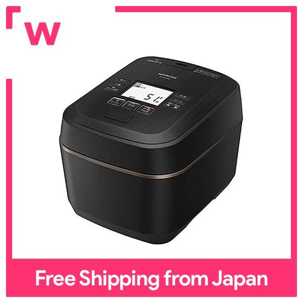 Hitachi Rice Cooker 5.5 Go Pressure & Steam IH Plump Gozen RZ-W100EM K Jet  Black Body Made in Japan Large Thermal Power Boiling Iron Pot Steam Cut