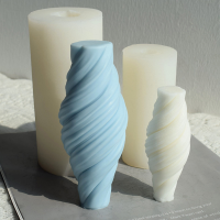 3D Roman Pillar 3D Roman Pillar Swirl Candle Silicone Molds Wave Twirl Spiral Candles Mould Geometric Cylindrical Wavy Candle Mold