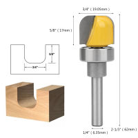 เราเตอร์บิต1/4 3ชิ้นก้าน3/4เส้นผ่านศูนย์กลางงานไม้แบริ่งเครื่องมือเครื่องตัดมิลลิ่งเหมาะสำหรับกระดานอนุภาคไม้เนื้อแข็งไม้เนื้อแข็งเครื่องตัดไม้