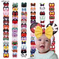 【CC】 10Pcs/Lot 5  39;  39; Glitter Hair Bow Cartoon Ears Headband Kids Sequin Headwear Baby Accessories Wholesale