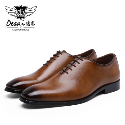 DESIAI รองเท้าแบบมินิมอลลิสหนังแท้สำหรับผู้ชาย,สำหรับธุรกิจผ้าอ๊อกซฟอร์ดแบบมีเชือกผูกสำหรับรองเท้าเป็นทางการเดรส