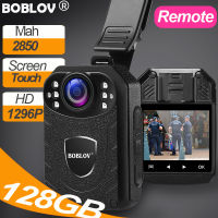 BOBLOV KJ21 Pro กล้องแอ็กชันกีฬาขนาดเล็กความละเอียดสูง กล้องติดหน้าอกตำรวจ HD 1296P 128GB Night Version 2850MAh 11H DVR Video Recorder BodyCam แบบพกพาเครื่องตรวจจับการเคลื่อนไหวกล้องตำรวจจักรยาน/มอเตอร์ Dash Cam for Vlogging