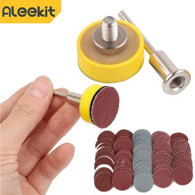 Aleekit 1 Inch Sanding Disc Set 25mm 100Pcs SandPaper 100-3000 Grit Backing Pad With Drill Adaptor For Wet And Dry Polishing Cleaning Tools