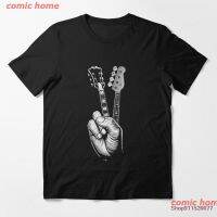 【100% cotton】comic home New เสื้อยืดคอกลมแขนสั้นลายนิ้วมือกีตาร์เบสสําหรับผู้ชาย sale