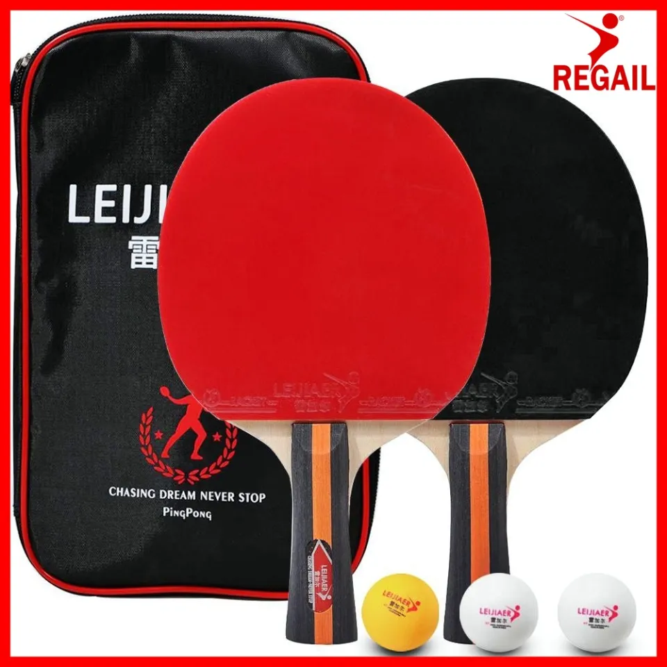 Regail 3Star Table Tennis Rackets With Balls Professional Rubber