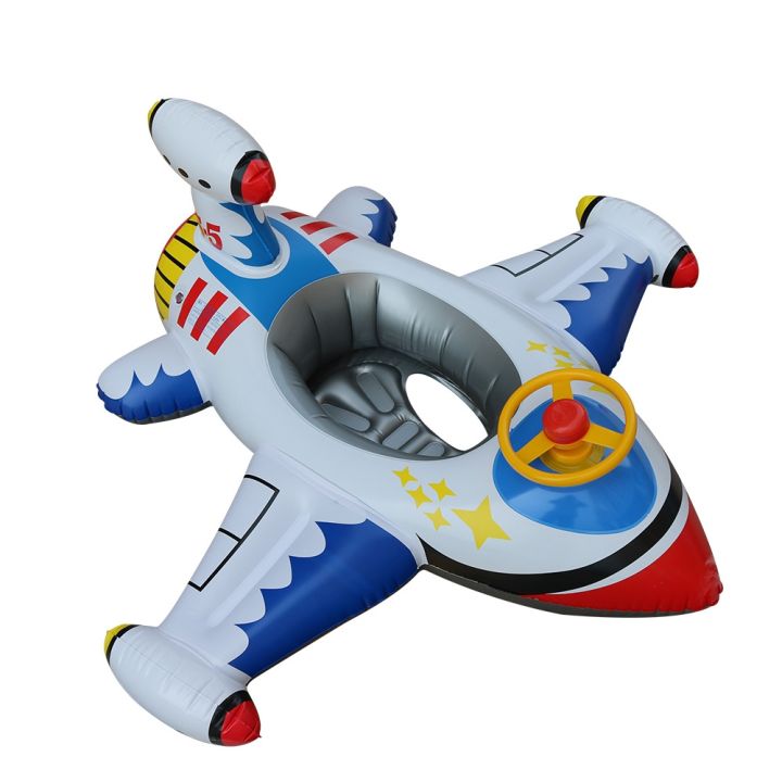 airplane-shape-infant-float-pool-swimming-ring-inflatable-circle-baby-seat-with-steering-wheel-summer-beach-party-pool-toys