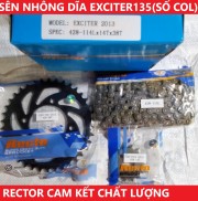 Bộ sên nhông dĩa xe Exciter 135, 5 số col tay, hiệu Rector, sên đen