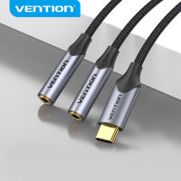 Vention Type C to Dual 3.5mm Jack Earphone Adapter USB C to 3.5mm AUX Double Headphones Adapter For Huawei Nova 5T Huawei P30 pro Audio cable Adapter