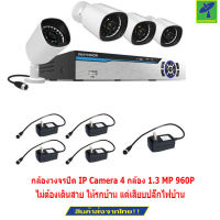 Mastersat กล้องวงจรปิด IP Camera 4 กล้อง 1.3 MP 960P NVR Kit ระบบ PLC เสียบปลั๊กไฟอย่างเดียว ไม่ต้องเดินสาย  PLC13MP004