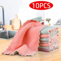 10PCS Microfiber Towel Absorbent Kitchen Cleaning Cloth Non-stick Oil Dish Towel Rags Napkins Tableware Household Cleaning Towel Other Specialty Kitch