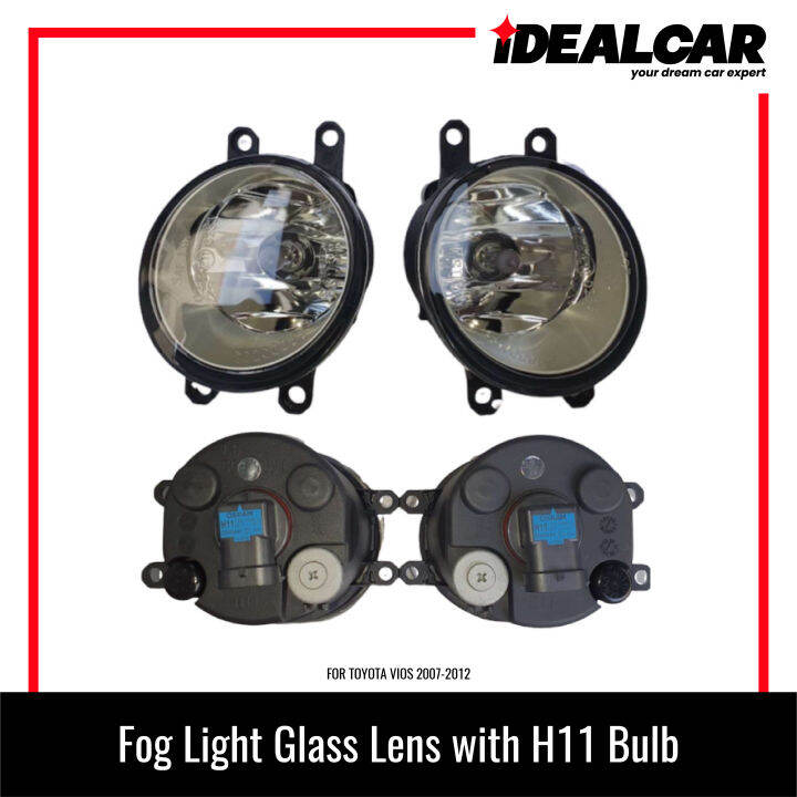 Idealcar Fog Light Glass Lens with H11 Bulb Toyota Vios 20072012