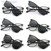 ﹉ 5PCS Magnetic Polarized Clip On Sunglasses Women Men Plastic Frame for Night Driving Sunglasses UV400