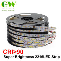 High End LED Strip SMD 2216 CRI 90 12V 120LEDsm 24V 300LEDsm 3000K 4000K 6000K High Brightness Flexible LED Light Tape 5mlot