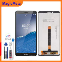 Magicmeta หน้าจอจอ LCD แบบดั้งเดิมสำหรับ C3 Nokia,หน้าจอ LCD หน้าจอสัมผัสเครื่องอ่านพิกัดแทนการประกอบสำหรับ Nokia C3 TA-1258หน้าจอแสดงผลพร้อมเครื่องมือฟรี