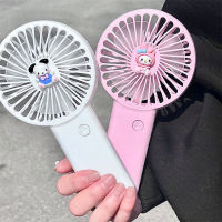 Kawaii Cartoon Summer sanrioed handle USB small fan fill light cute Cinnamoroll Kuromi mymelody Pochacco bedroom handle fan