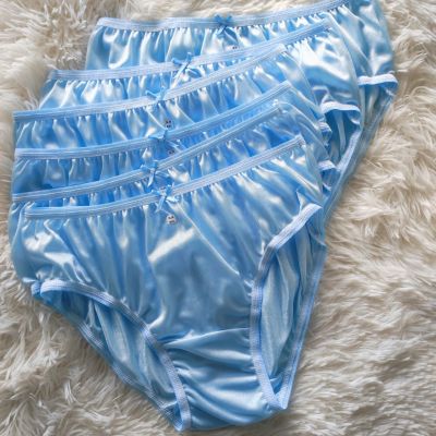 กางเกงในบิกินี่ ผ้าวาโก้ นุ่มลื่น สีฟ้า กางเกงในผู้หญิง กางเกงไนล่อนเกรดพรีเมี่ยม  แพ็ค 6 ตัว&nbsp;ไซส์ XL  Bikini Woman Underwear Nylon  สะโพก 38-44 นิ้ว&nbsp;