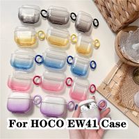 【Discount】 For HOCO. EW41 Case Transparent Gradient Yellow Colorfor HOCO EW41 Casing  Soft Earphone Case Cover