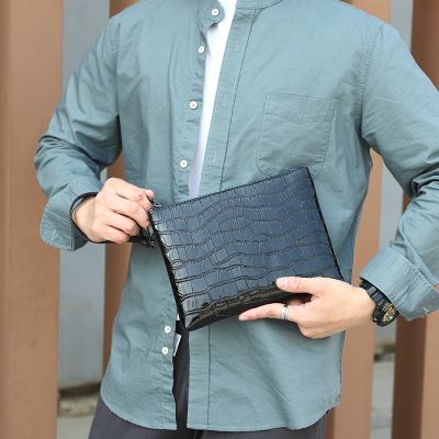 ☇ Direct selling mens clutch bag fashion business handbag crocodile pattern clutch bag multifunctional wallet customization