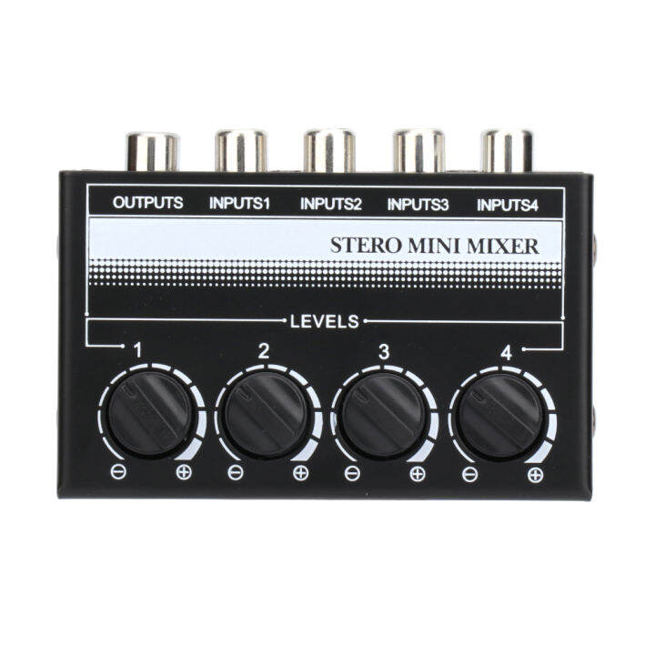 ENRIC Konsol Suara Stereo Mini, Mixer Pasif 4saluran Mendukung 4 In 1