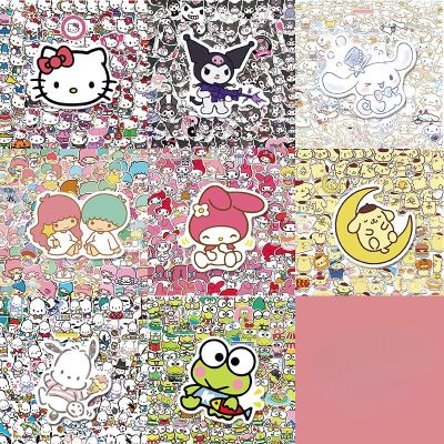 ◘△™ 50pcs New Sanrio Stickers Cartoon Kuromi My Melody Cute Sticker Pack Toys for Girls Laptop Skin Kawaii Stickers