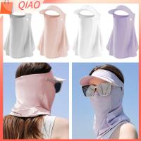 QIAO 1pcs ป้องกันคอ ฤดูร้อนฤดูร้อนฤดูร้อน ผ้าพันคอไหมพรมหน้า ผ้าคลุมหน้าผ้าพันคอ ที่คาดผมจักรยาน สนับแข้งคอใบหน้า หมวกทรงถัง หมวกกันแดดหมวก หมวกชายหาดหมวก ปีกหมวกกว้าง