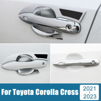 อุปกรณ์เสริมรถยนต์สำหรับ Toyota Corolla Cross XG10 2021 2022 2023 Hybrid ABS มือจับประตูฝาครอบสติ๊กเกอร์กรอบป้องกัน