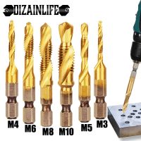 1/3/6Pcs HSS Screw Metric Thread Tap Drill Bits Set Titanium Plated Hex Shank Screw Machine Compound High Speed Change Hand Tool