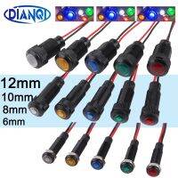 1/5/10pcs 6mm 8mm 10mm 12mm LED Indicator Light Plastic Black Signal Dot Lamp Red Yellow Blue Green White 3V6V12V24V110-220V