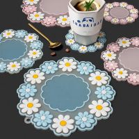 (Yetta) Kawaii เดซี่ Placemat จานอาหารค่ำแผ่นฉนวนตารางเสื่อป้องกันการลื่นไถลแผ่นถ้วยชาแก้วนมแก้วถ้วยกาแฟรถไฟเหาะตกแต่ง