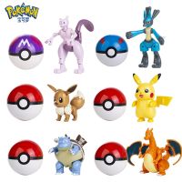 Pokemon Anime Figure Pikachu Mewtwo Charizard Genuine Box Pocket Monster Action Deformation Pokeball Toy Figures Model Gifts