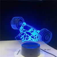 3D Night Light 7 Color Changing Acrylic USB Novelty Weight Lifting Visual Desk Lamp Home Decor Sleep Lighting Gym Gifts AW-2957 Ceiling Lights